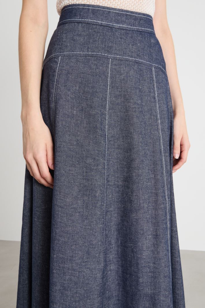 Long A-line twill skirt Intrend - 3