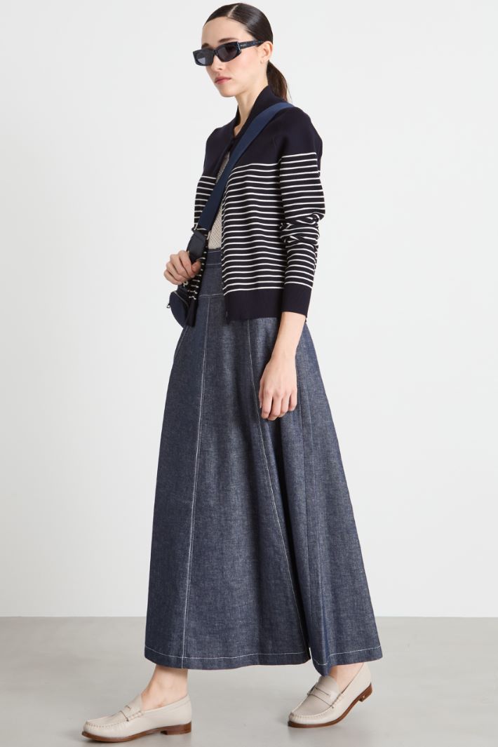 Long A-line twill skirt Intrend