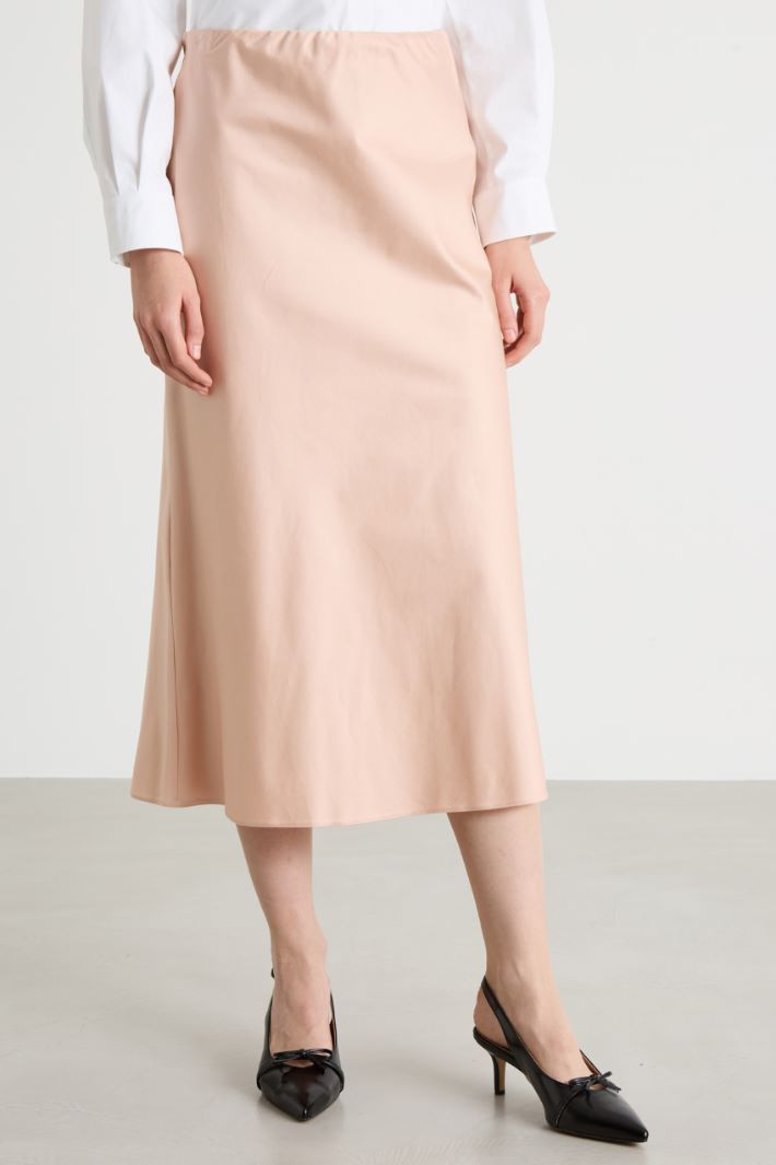Stretch-Cotton Midi Skirt Intrend - 2
