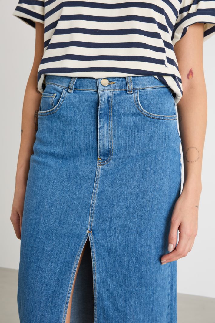 Denim midi skirt Intrend - 3