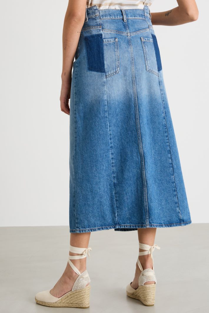 Denim skirt with slit Intrend - 4