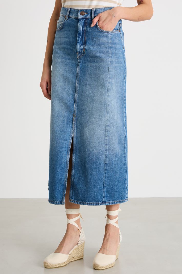 Denim skirt with slit Intrend - 2