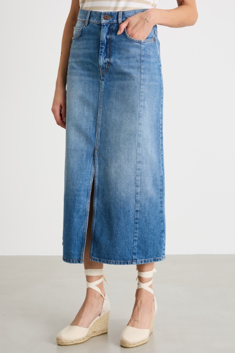 Gonna in jeans con spacco