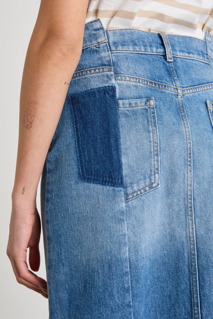 Denim skirt with slit Intrend - 3