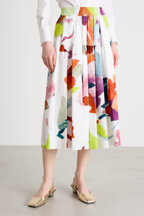 Falda midi estampada