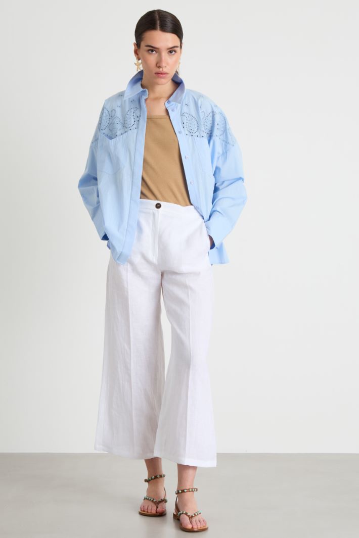 Embroidered poplin shirt Intrend