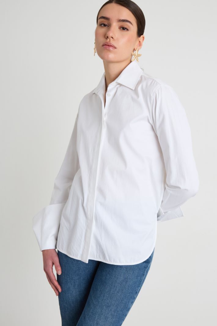 Split Hem Shirt Intrend - 2