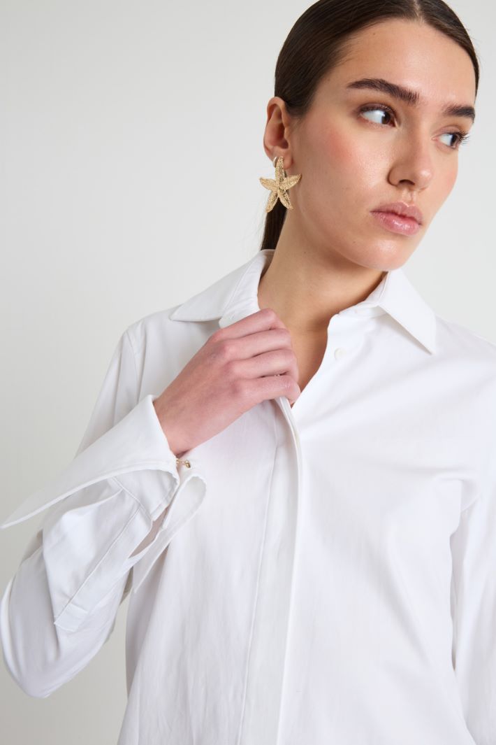 Split Hem Shirt Intrend - 3