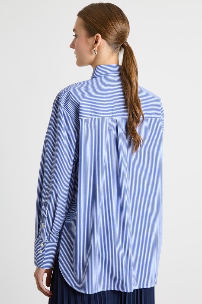 Sequin-Embroidered Oversized Poplin Shirt Intrend - 4