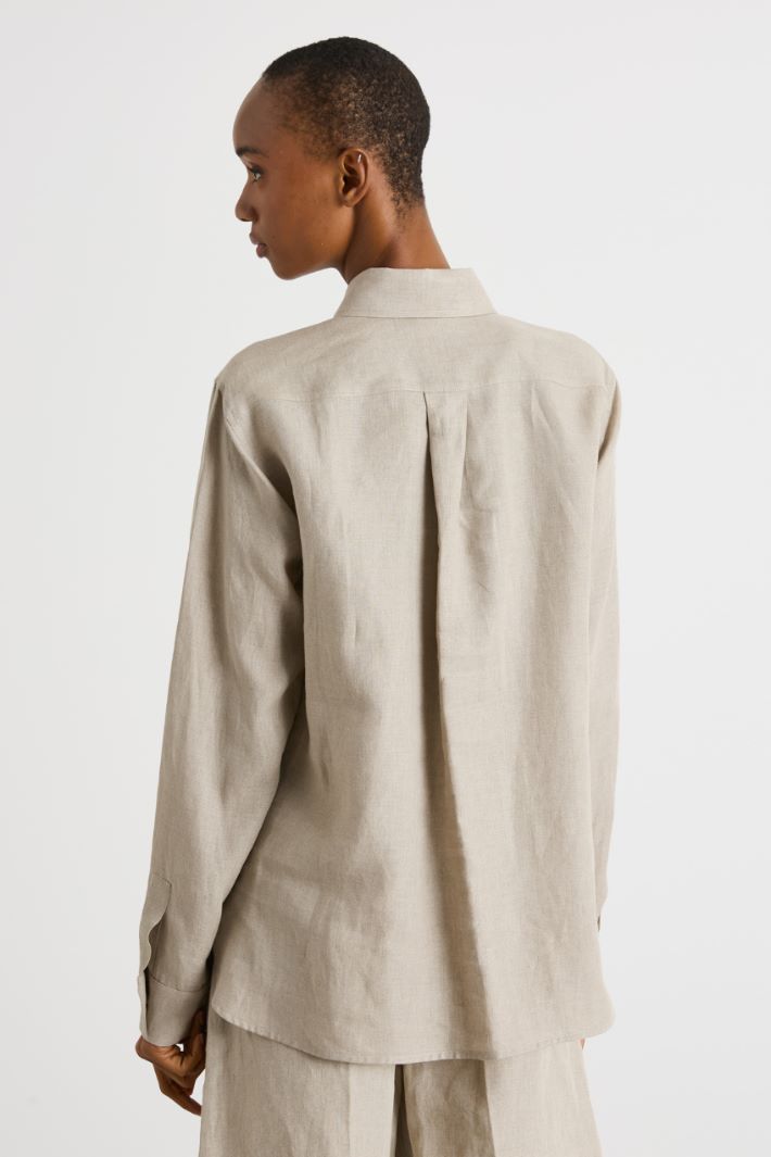 Fly-front linen shirt Intrend - 4