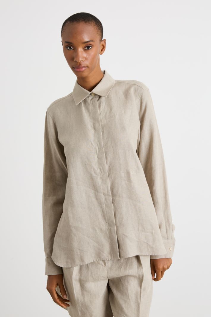 Fly-front linen shirt Intrend - 2