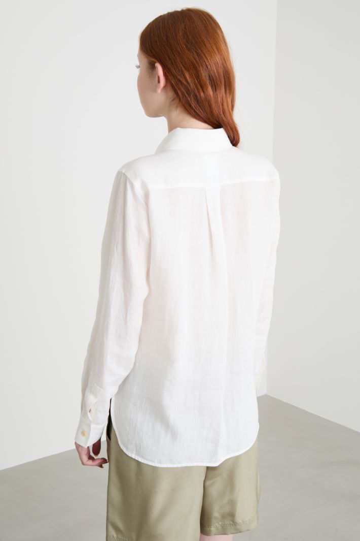 Fly-front linen shirt Intrend - 4