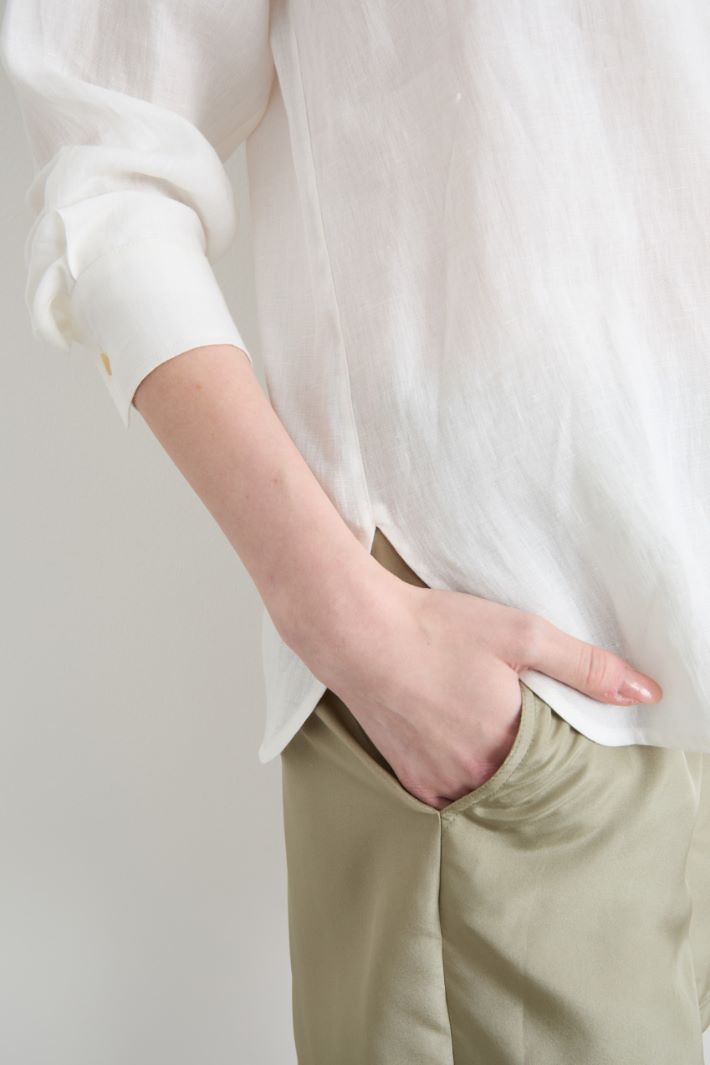 Fly-front linen shirt Intrend - 3