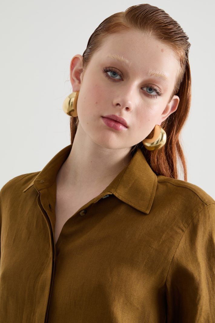 Fly-front linen shirt Intrend - 3