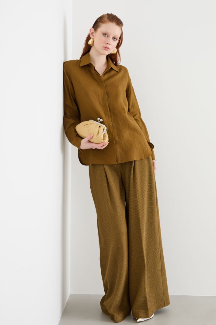 Fly-front linen shirt Intrend