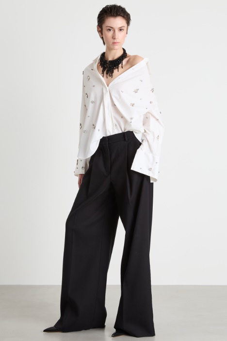 Oversized shirt with rhinestones Intrend