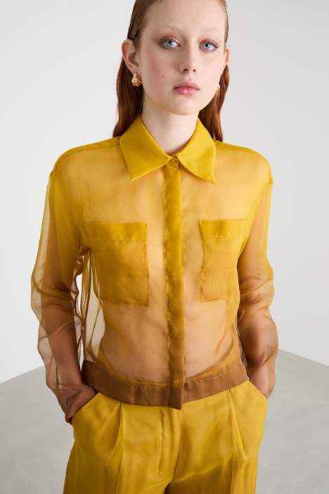 Camicia crop in organza