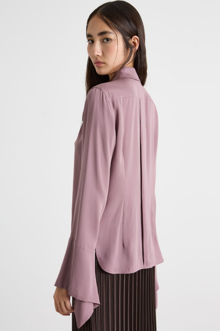 Blusa in charmeuse di seta - LILLA - Intrend - 4