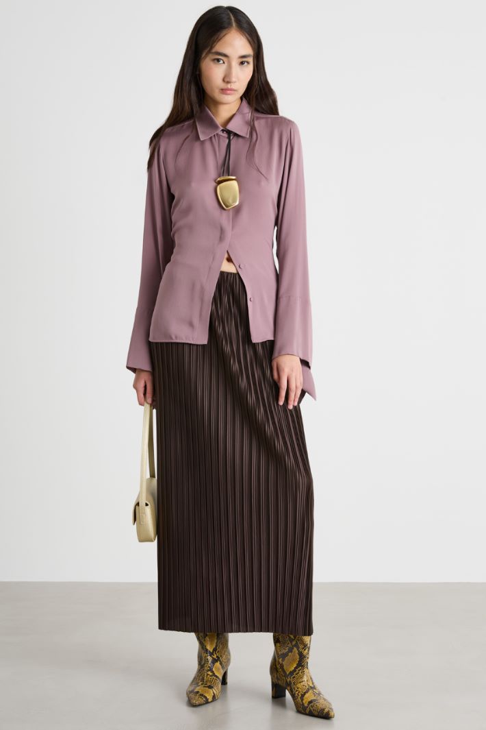 Blusa in charmeuse di seta - LILLA - Intrend