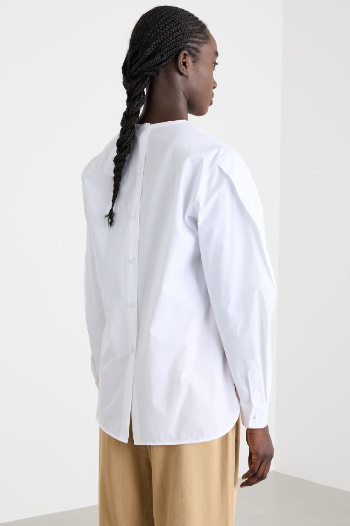 Blusa oversize in popeline stretch Intrend - 4