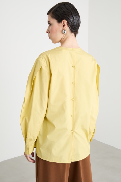 Blusa oversize in popeline stretch