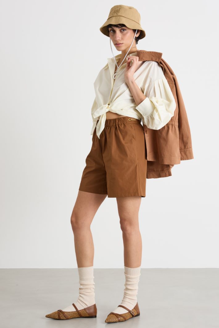 Belted taffeta shirt Intrend