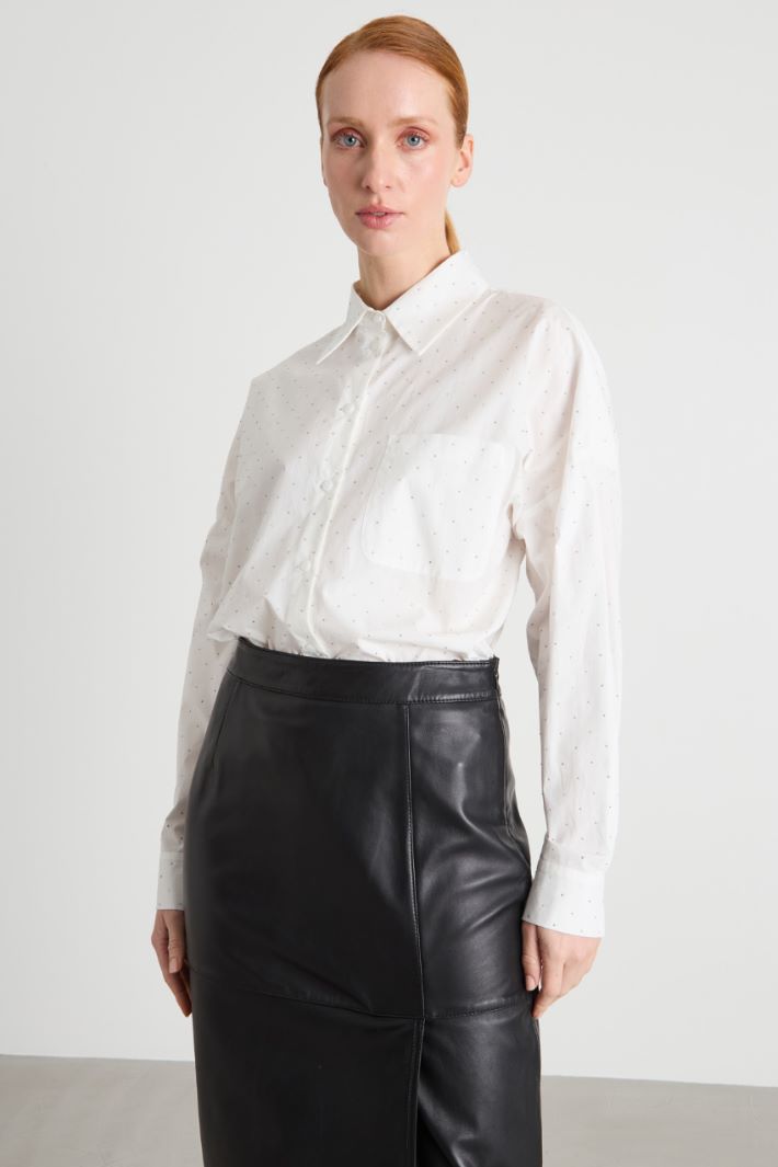 Crystal-embellished poplin shirt Intrend - 2