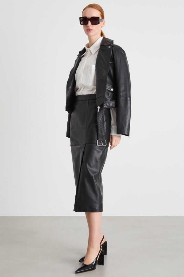 Crystal-embellished poplin shirt Intrend