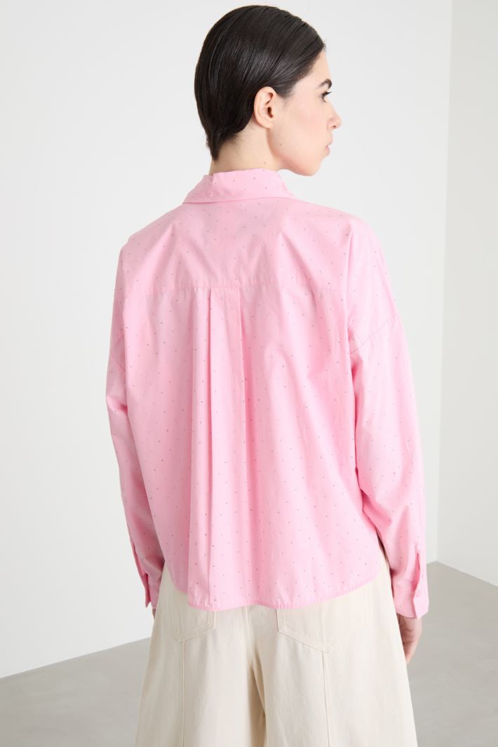 Crystal-embellished poplin shirt Intrend - 4