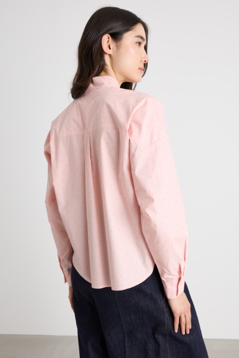Camicia in popeline con strass