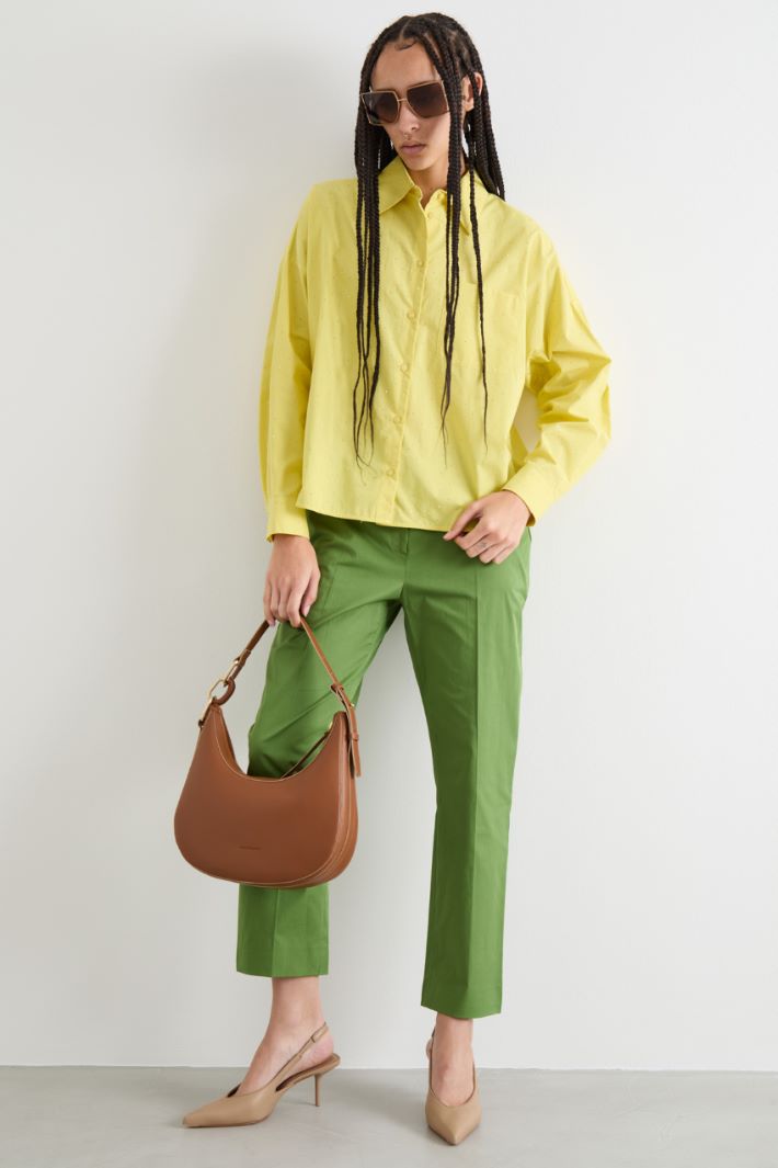 Crystal-embellished poplin shirt Intrend