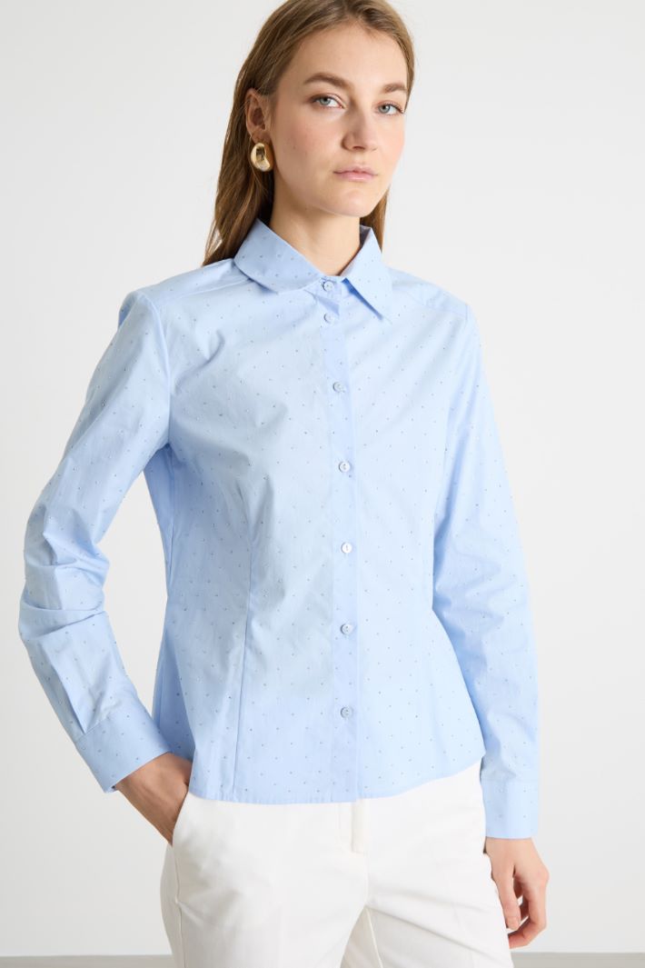 Camicia aderente con strass Intrend - 2
