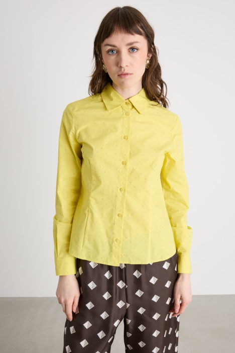 Rhinestone-embellished fitted shirt Intrend