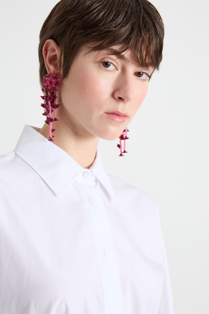 Belted poplin shirt Intrend - 3