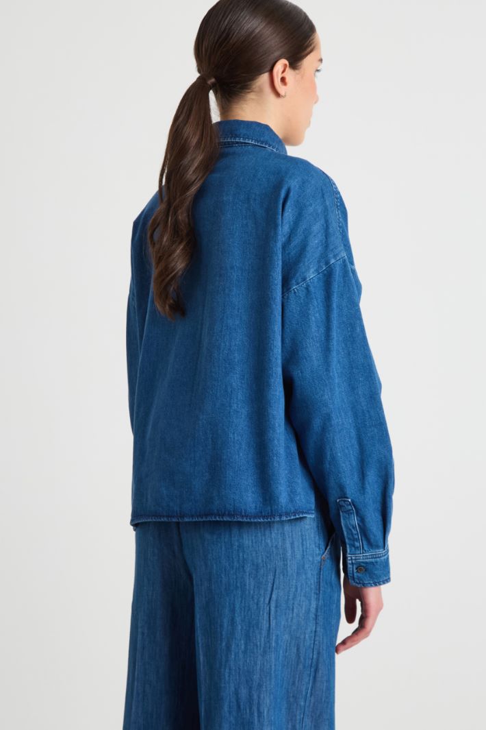 Boxy denim shirt Intrend - 4