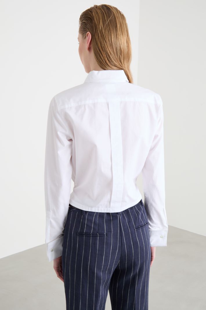 Cropped poplin shirt Intrend - 4