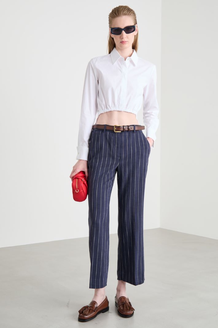 Cropped poplin shirt Intrend