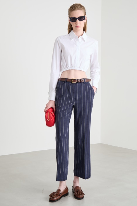 Cropped poplin shirt Intrend