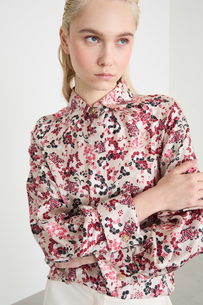 Printed twill blouse Intrend - 3