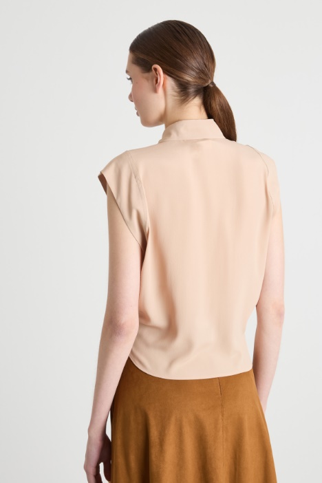 Camicia in crepe con nodo