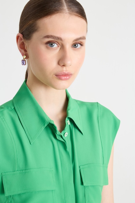 Camicia in crepe con nodo