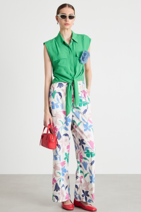 Knotted crepe shirt Intrend