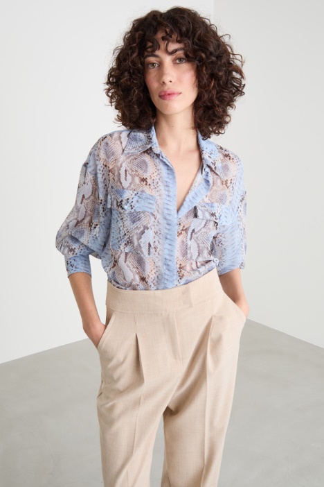 Animal-print georgette blouse Intrend