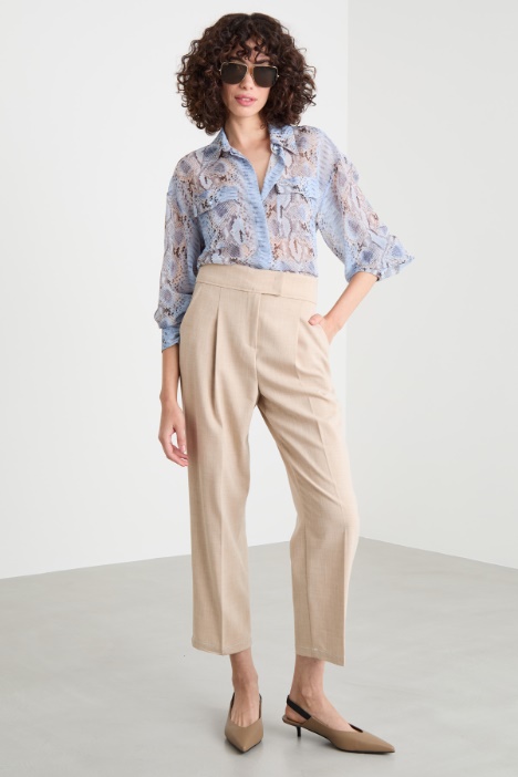 Animal-print georgette blouse Intrend