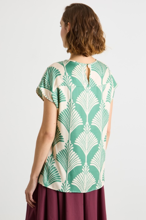 Blusa in twill a fantasia