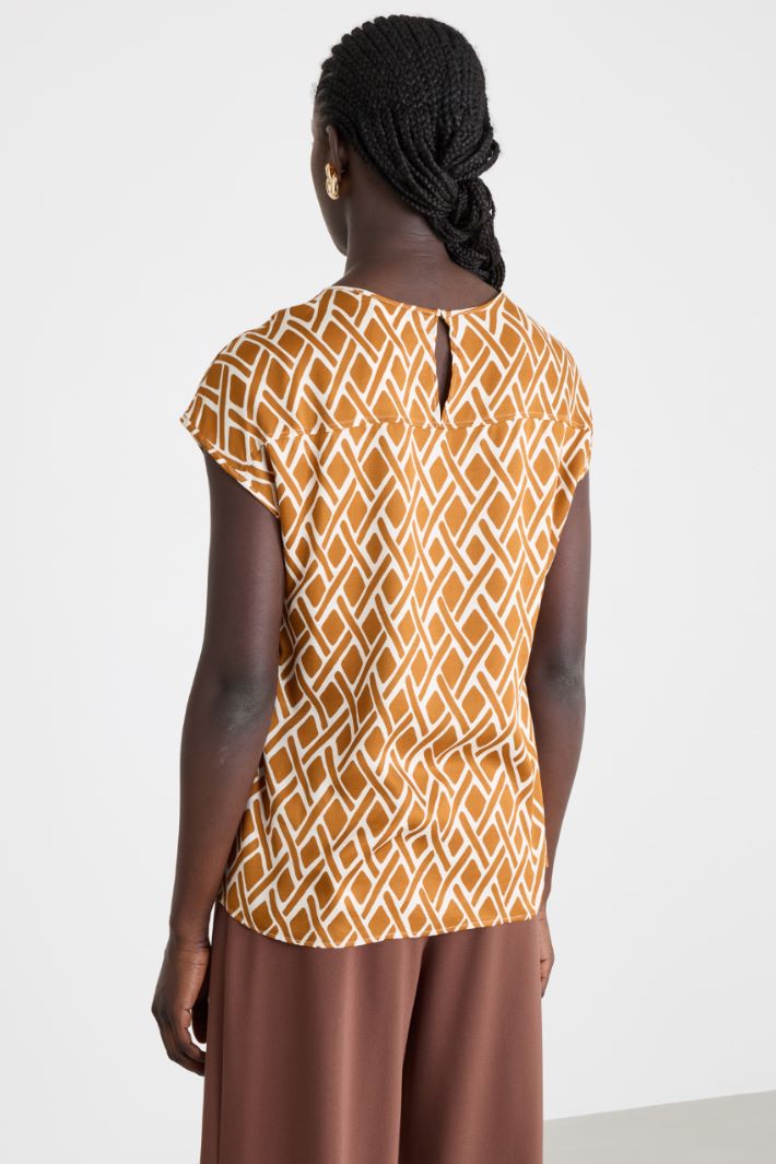 Patterned twill blouse Intrend - 4