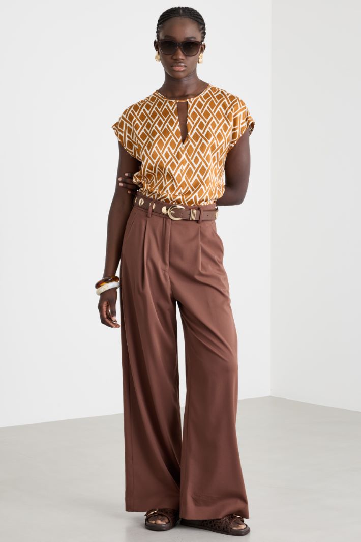 Patterned twill blouse Intrend