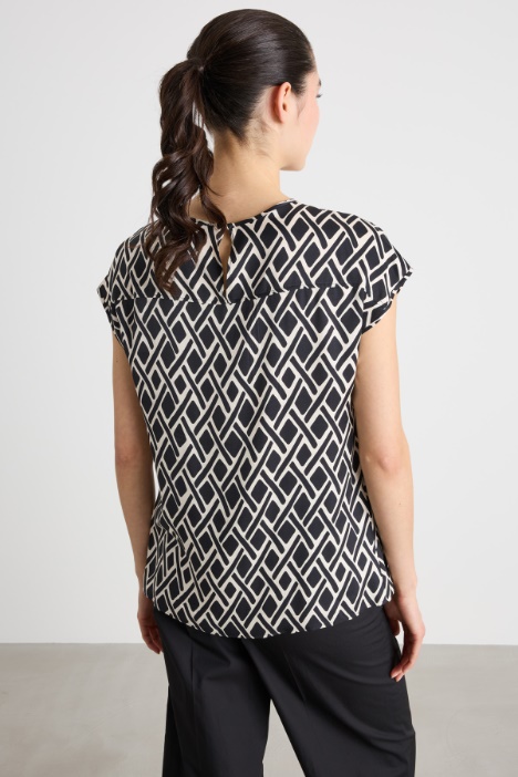 Blusa in twill a fantasia