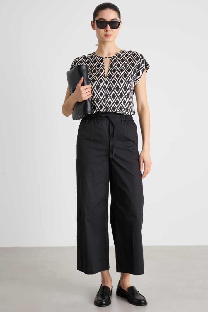 Blusa in twill a fantasia Intrend