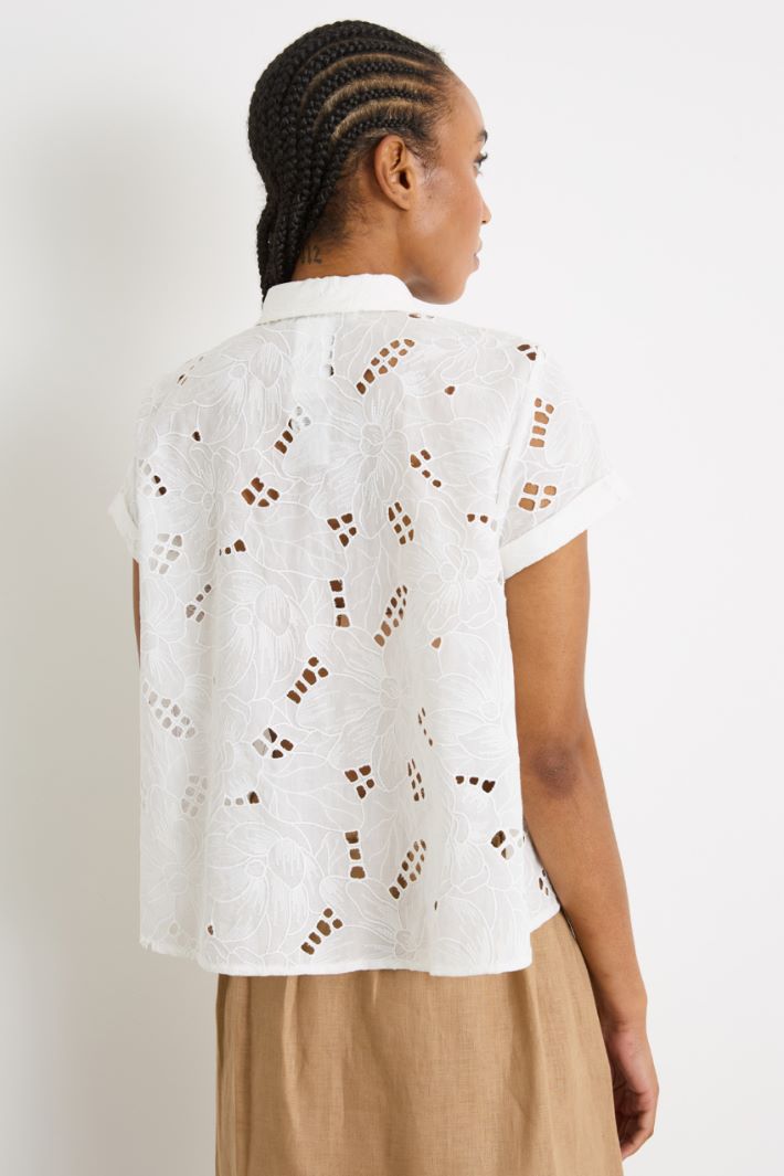 Broderie Anglaise muslin shirt Intrend - 4